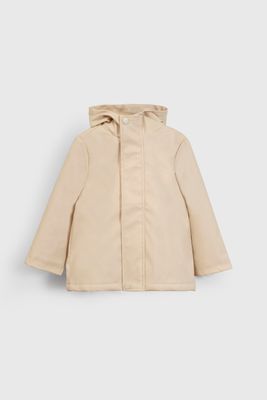 Chaqueta Beige Engomada con Forro y Gorro para bebé de 3/6 a 36 Meses