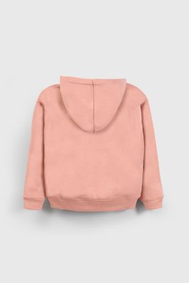 Imagen 2 del producto Polerón Rosado con Gorro Forrado de Jersey y Cierre para Niña