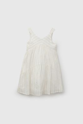 Imagen 2 del producto Vestido Blanco Textura Brillos De Niña VEVL0409V26