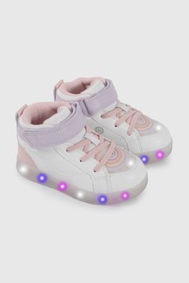 Zapatilla de Luces Blanca con Rosado Temática Arcoíris 47040298V26