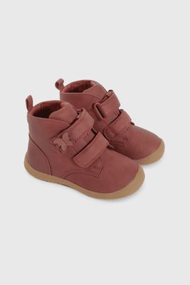 Botín Caminante Caña Media Rojo con Velcro  para Niña