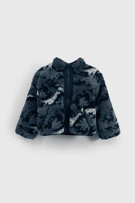 Polar con Cierre Azul Estampado