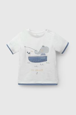 Polera Blanca My Sea Life De Niño P1JE0109V26
