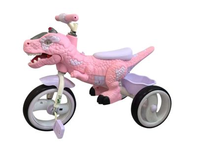 Triciclo Infantil Dino Rex Con Luz y Bluetooth Pink