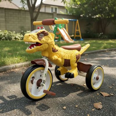 Imagen 2 del producto Triciclo Infantil Dino Rex Con Luz y Bluetooth Yellow