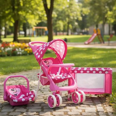 Imagen 2 del producto Coche de Juguete para Muñeca + Cuna Minnie Disney