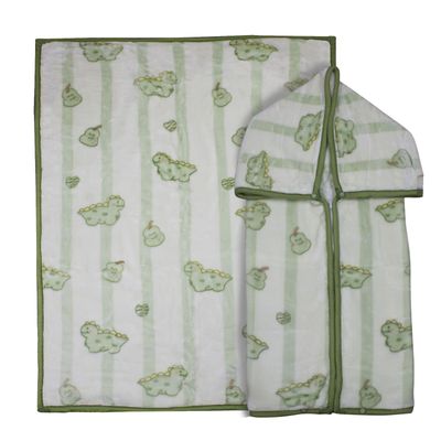 Saco con Broche Ultra Soft Dino 80x110cm Verde Bebesit