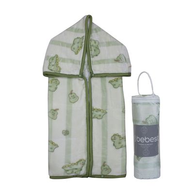 Imagen 2 del producto Saco con Broche Ultra Soft Dino 80x110cm Verde Bebesit