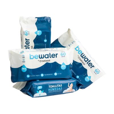 Imagen 2 del producto Toallas Húmedas Bewater Bebesit - Bolsa 4x60 Unidades