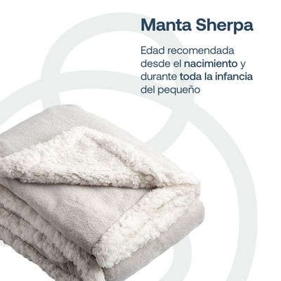 Imagen 2 del producto Manta Sherpa Bebe Hipoalergénica 91*127 cm Gris Bebesit