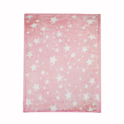 Imagen 2 del producto Frazada Ultra Soft Estrella 80x110cm Rosado Bebesit