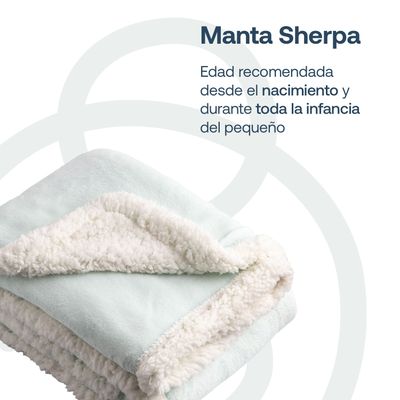 Imagen 2 del producto Manta Sherpa Bebe Hipoalergénica 91*127 cm Celeste Bebesit