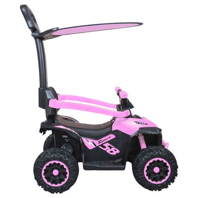 Imagen 2 del producto Cuatrimoto a batería con barra de empuje Push Niña Rosa