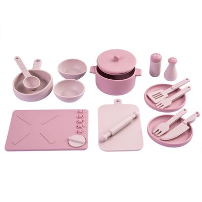 Cocina de Juguete Montessori Silicona Rosada