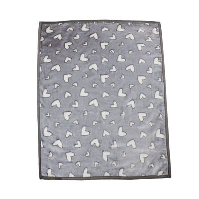 Imagen 2 del producto Frazada Ultra Soft Corazones 80x110cm Gris Bebesit