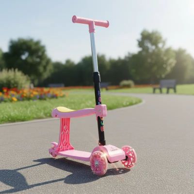 Imagen 2 del producto Scooter Monopatín 2 en 1 con Asiento Niña Plegable XT04 Rosa