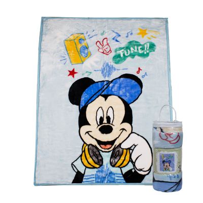 Frazada Ultra Soft Mickey Music 110x140cm Celeste Disney