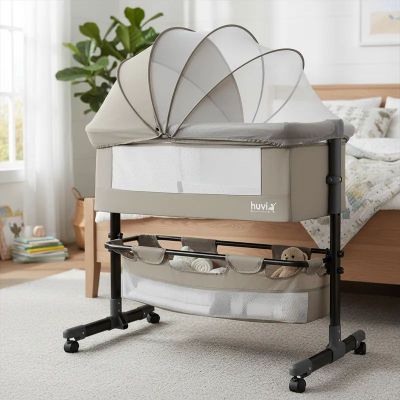 Imagen 2 del producto Cuna Colecho Cozy con Colchón Mosquitero Canasto Beige Huvi