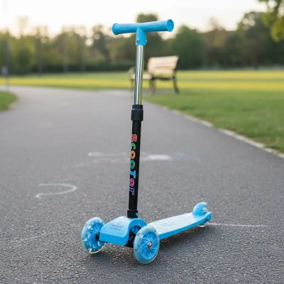 Imagen 2 del producto Scooter Monopatín Niño Regulable Plegable XT03 Azul Bebesit