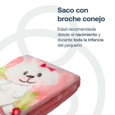 Imagen 2 del producto Saco con Broche Conejo Rosa Bebesit