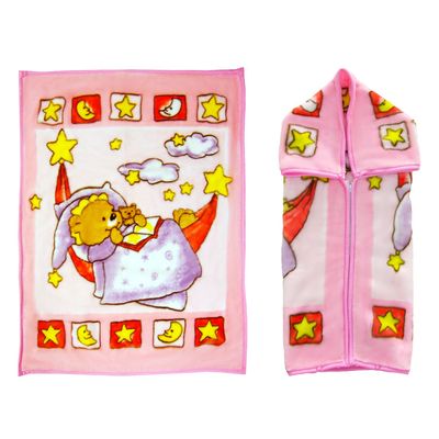 Saco con Broche Oso Rosa Bebesit