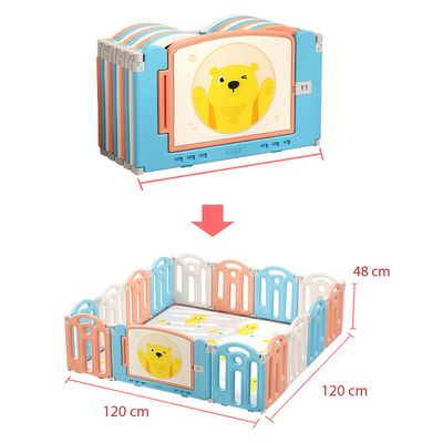 Imagen 2 del producto Corral de juegos didáctico +Alfombra Antigolpes 120x120x48cm