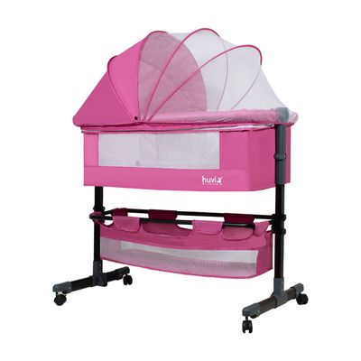 Imagen 1 del producto Cuna Colecho Cozy con Colchón Mosquitero y Canasto Rosa Huvi