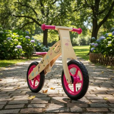 Imagen 2 del producto Bicicleta De Equilibrio Aprendizaje Madera Flamenco Rosa Bebesit