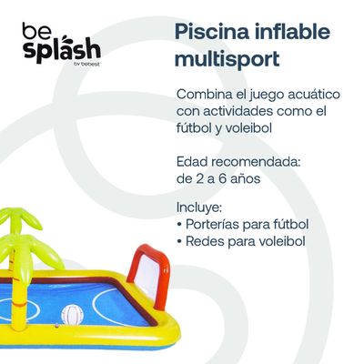 Imagen 2 del producto Piscina Centro de Juegos Futbol Voley Multicancha Be Splash