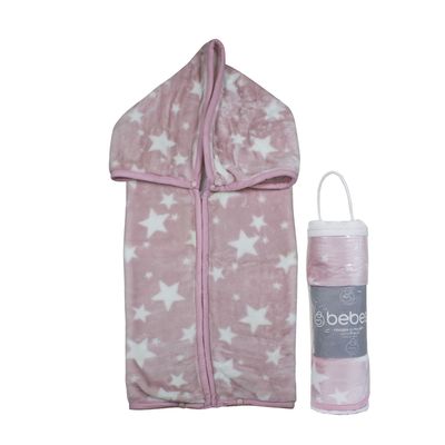 Imagen 2 del producto Saco con Broche Ultra Soft Estrella 80x110cm Rosado Bebesit
