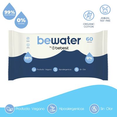 Imagen 2 del producto Wipes Toallas Húmedas BeWater Bebesit - Caja 12x60 unidades