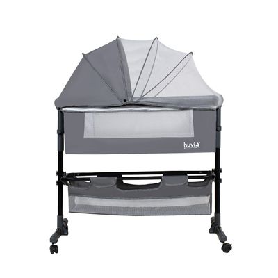 Imagen 2 del producto Cuna Colecho Cozy con Colchón Mosquitero y Canasto Gris Huvi