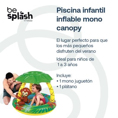 Imagen 2 del producto Piscina Infantil Inflable Selva Parasol Be Splash By Bebesit