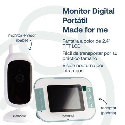 Imagen 2 del producto Cámara Monitor Portatil Bebe LCD 2.4 Visión Nocturna Bebesit Bebesit