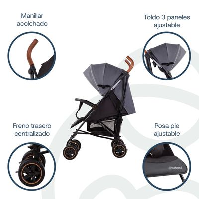 Imagen 2 del producto Coche Paragua Magic Ride Fiesta Gris Bebesit