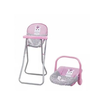Imagen 2 del producto Coche Travel de Juguete para Muñeca Rosado + Cuna Bebesit