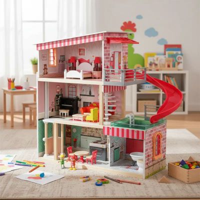 Imagen 2 del producto Casa de Muñecas + Muebles Madera Montessori  Bella