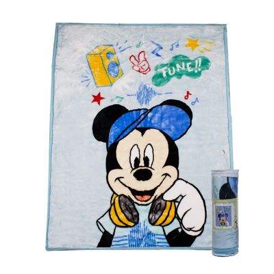 Frazada Ultra Soft Mickey Music 80x110cm Celeste Disney