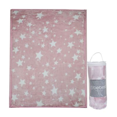 Frazada Ultra Soft Estrella 110x140cm Rosado Bebesit