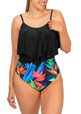 Bikini tiro alto Maori Negro