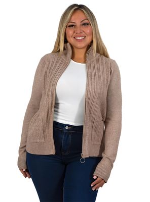 Cárdigan Mujer Bolsillos cierre texturado colores HIPSY l a xxl