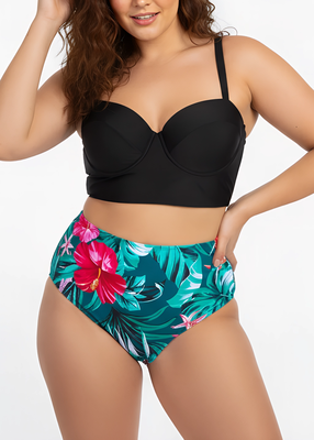 Imagen 1 del producto Bikini tiro alto bottom trópico verde copas