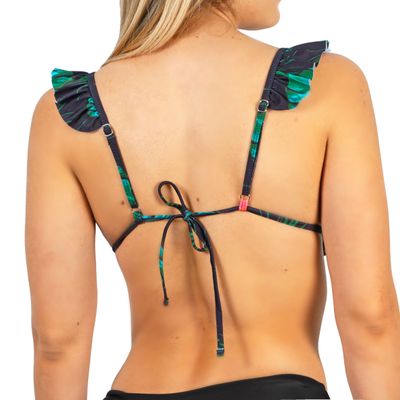 Imagen 2 del producto Top triangulo vuelos negro floral