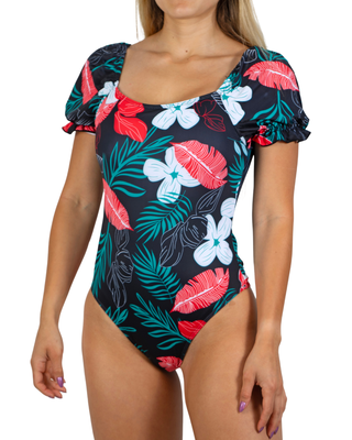 Imagen 2 del producto Traje de baño mangas estampado Floral rojo