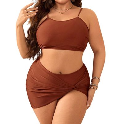 Imagen 2 del producto Bikini 3 Piezas con Minifalda Pareo (Color Terracota)