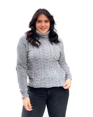 Sweater cuello alto mujer Chenille Luciana