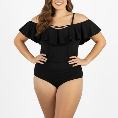 Traje de baño sin hombros vuelos Casia colores