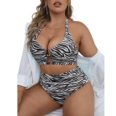 Imagen 2 del producto Bikini tiro alto Zebra print