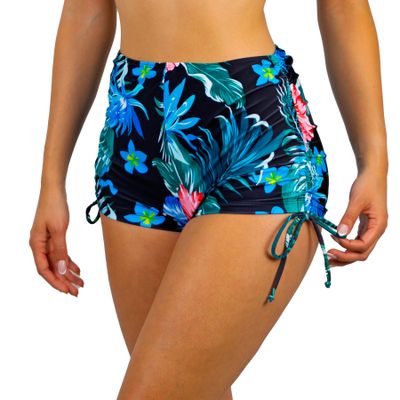 Short traje de baño high waist straps Azul floral