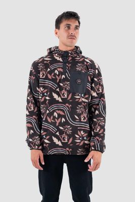 Polar Hood Half Zip Moke - Burdeo